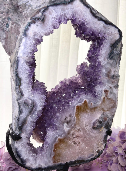 Pink Amethyst Rotating Slab Lustre Collection Statement Crystal Piece