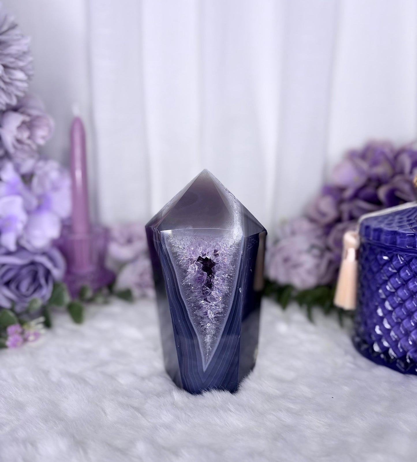 Amethyst and Agate Crystal Tower Radiance Collection