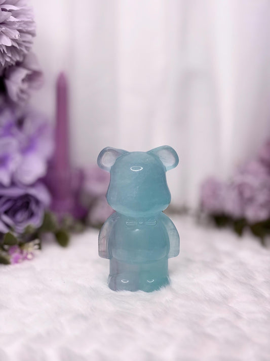 Fluorite Tiffany Blue Teddy Bear Carving Radiance Collection