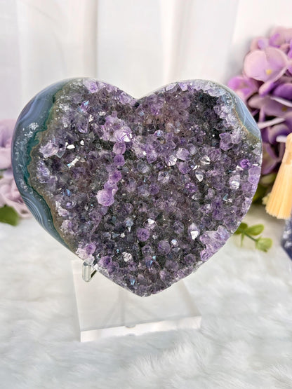 Amethyst Heart with Agate banding Radiance Collection