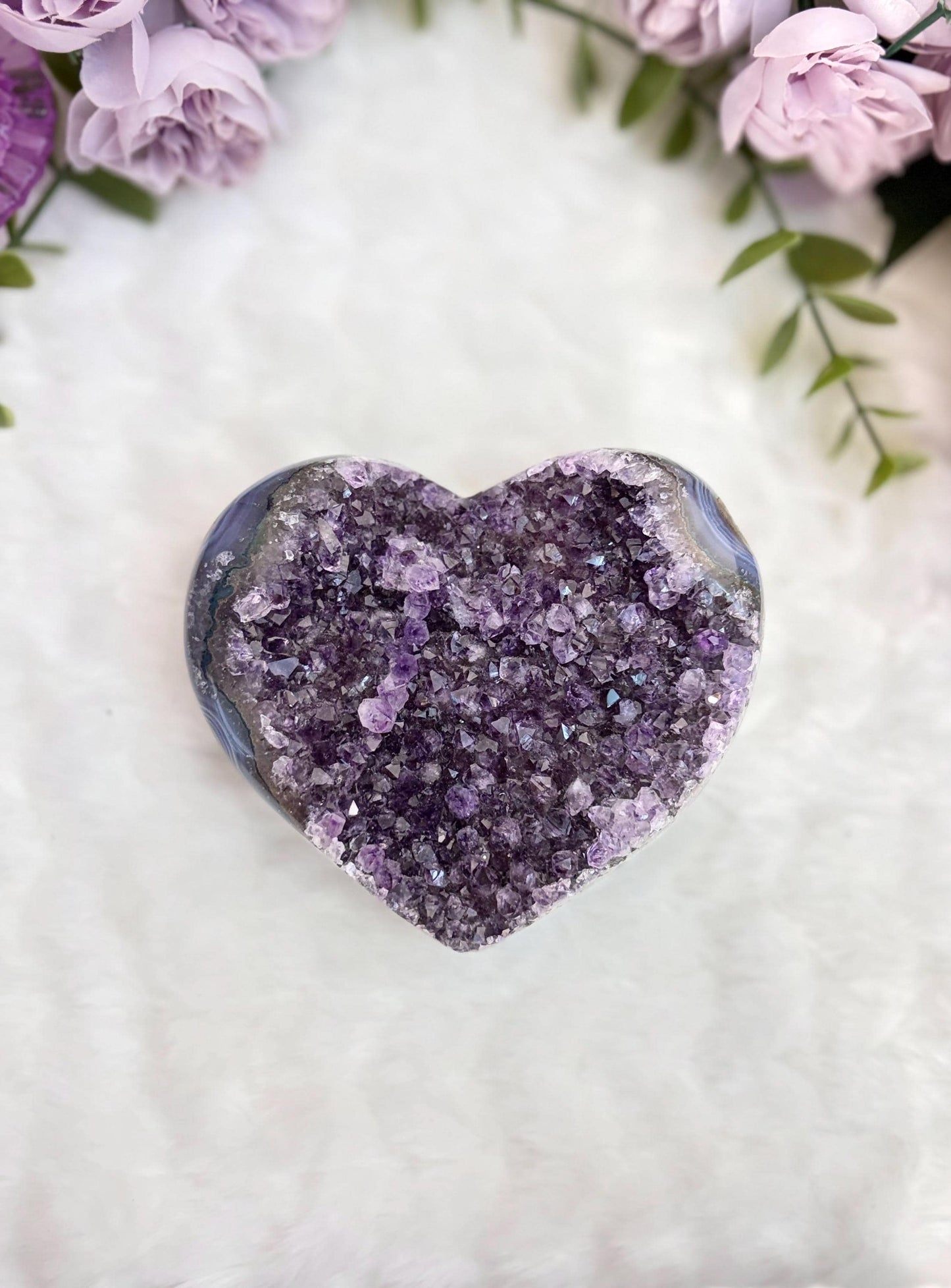 Amethyst Heart with Agate banding Radiance Collection