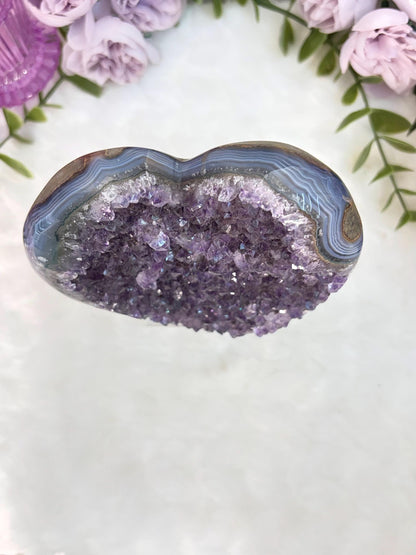 Amethyst Heart with Agate banding Radiance Collection