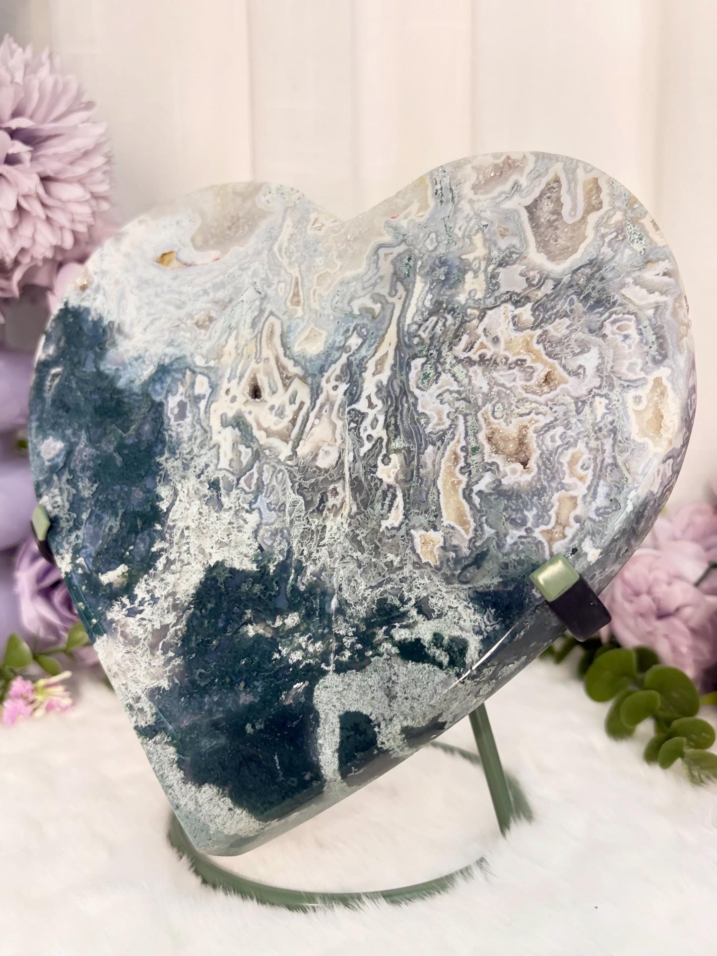Moss Agate Heart Radiance Collection