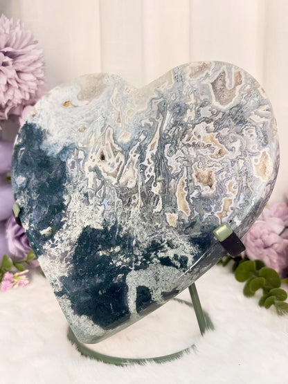 Moss Agate Heart Radiance Collection