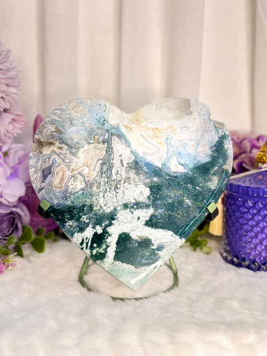 Moss Agate Heart Radiance Collection