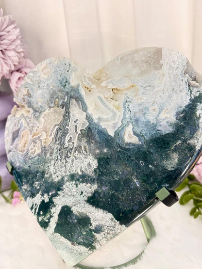 Moss Agate Heart Radiance Collection