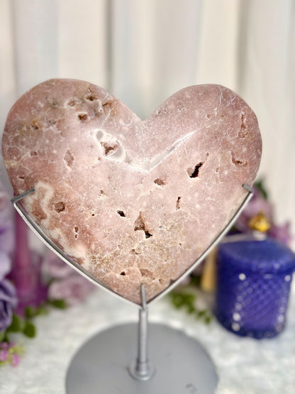 Large Pink Amethyst Heart Radiance Collection