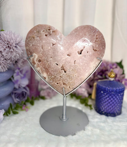 Large Pink Amethyst Heart Radiance Collection