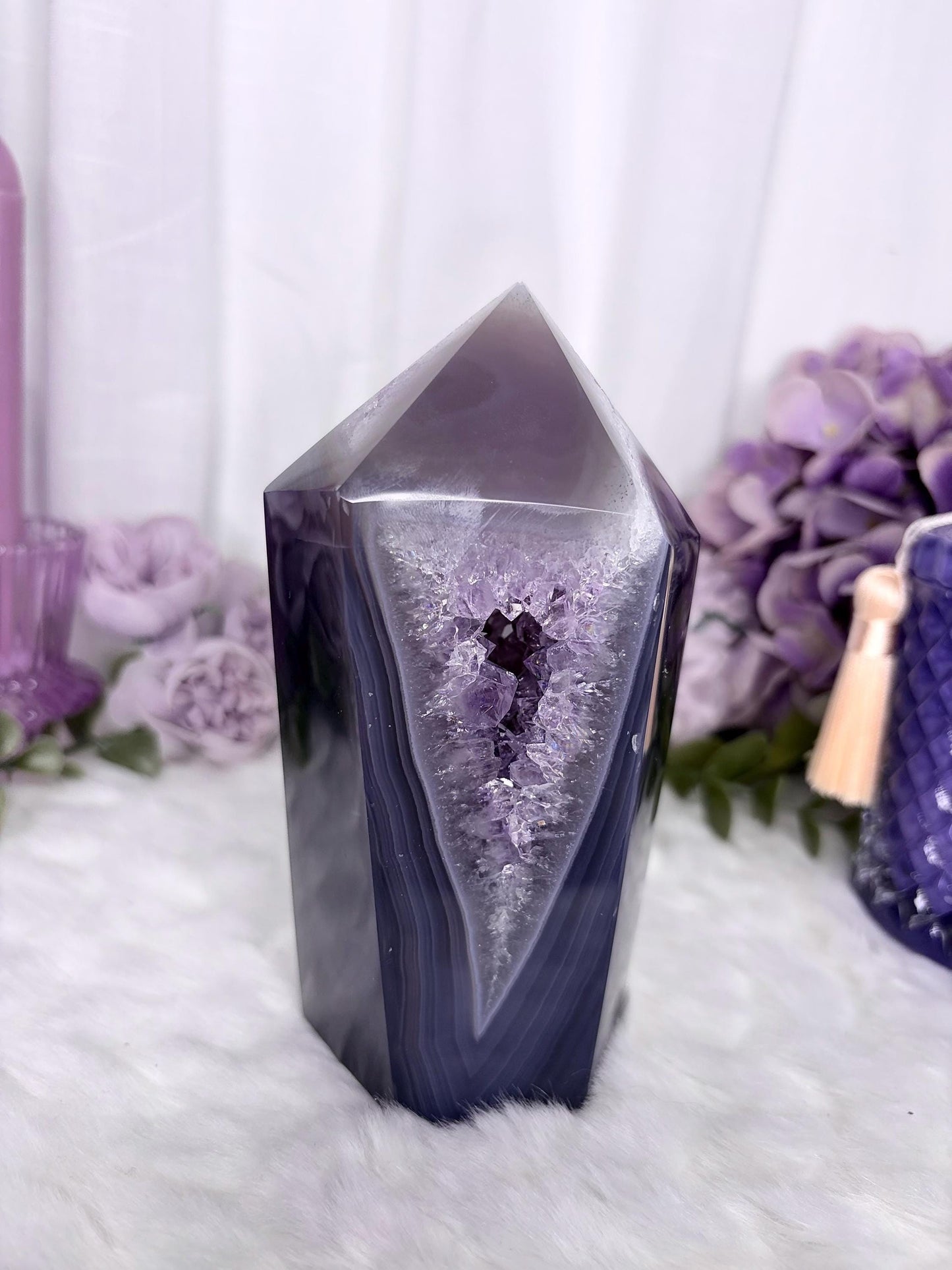 Amethyst and Agate Crystal Tower Radiance Collection
