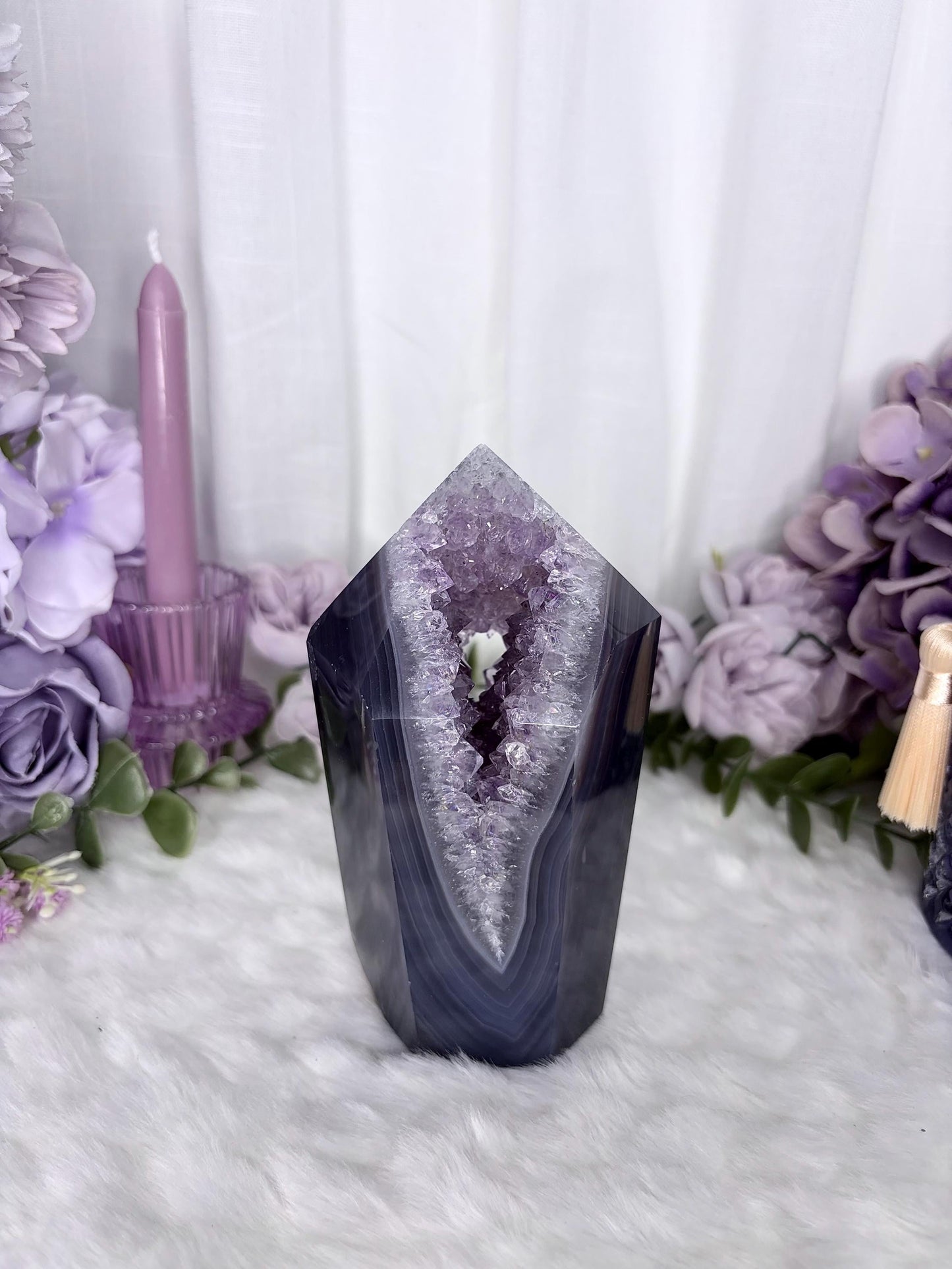 Amethyst and Agate Crystal Tower Radiance Collection