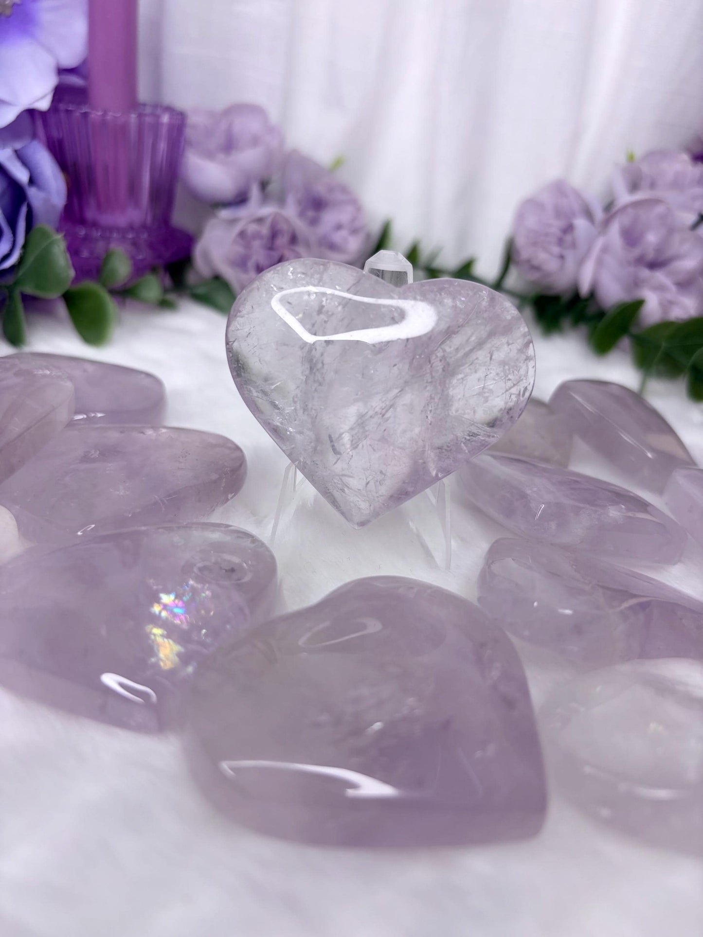 Lilac Amethyst and High Quality Quartz Heart Radiance Collection | Intuitively Selected