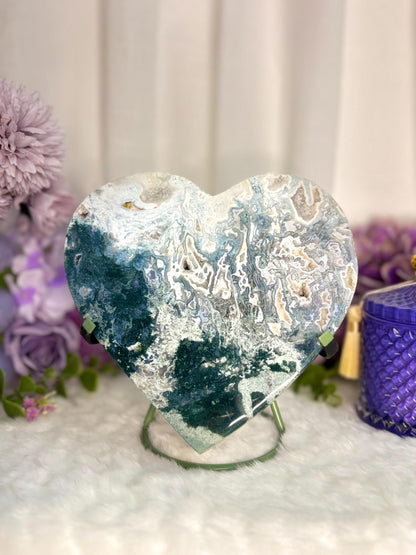 Moss Agate Heart Radiance Collection