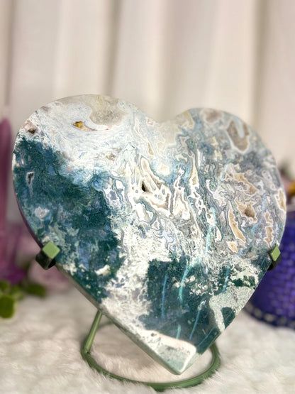 Moss Agate Heart Radiance Collection