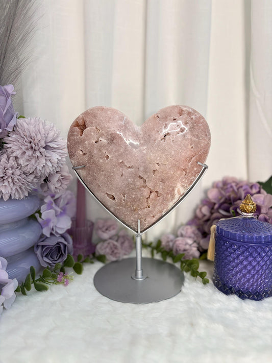 Large Pink Amethyst Heart Radiance Collection